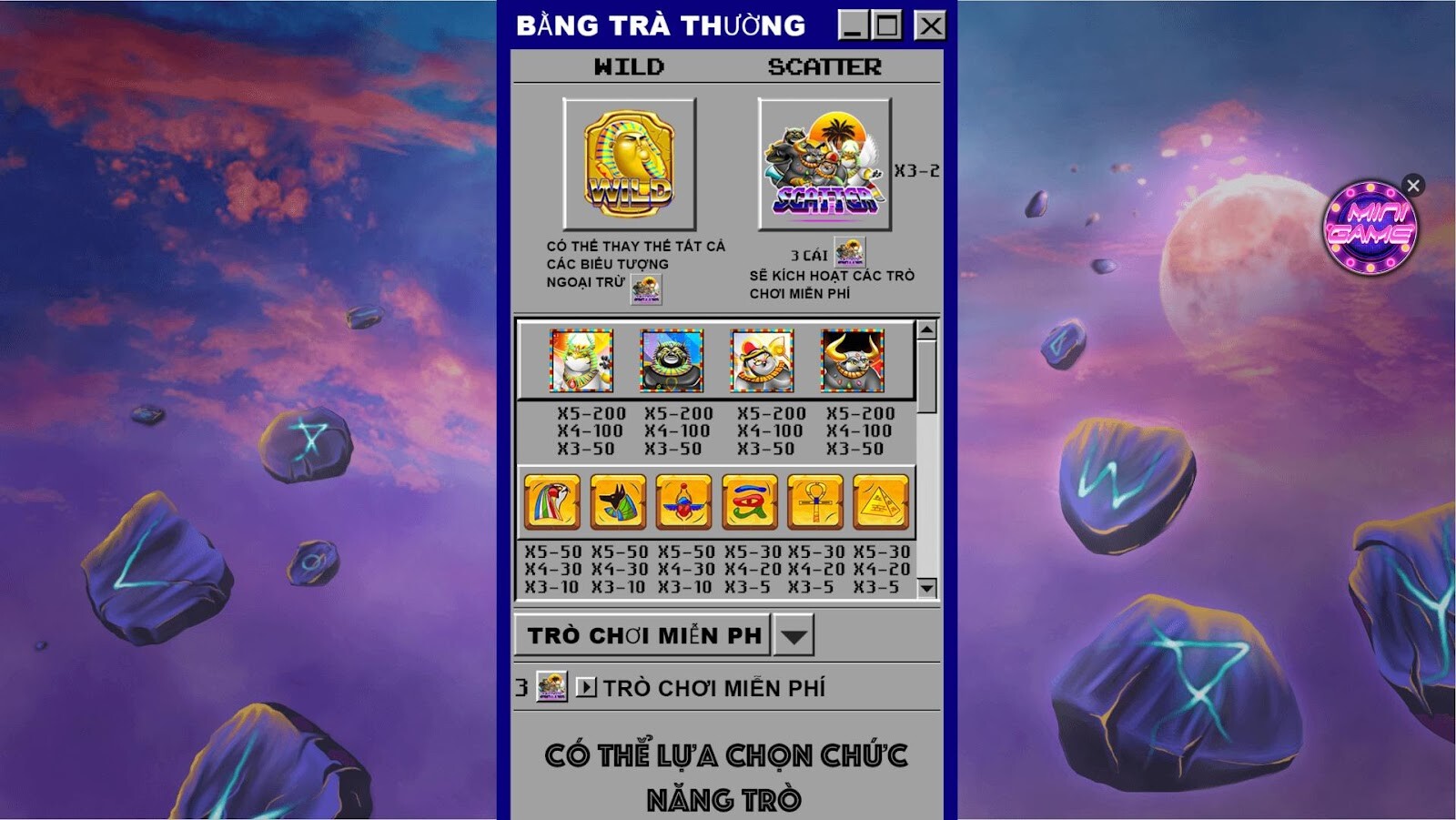 Thần của Ai Cập SV66 - Đặt cược nhanh nhận thưởng liền tay 7 Bảng trả thưởng tương đối cao so với các trò nổ hũ khác