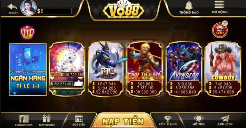 VO88 Club xây dựng hệ thống giải trí đa dạng phục vụ thành viên