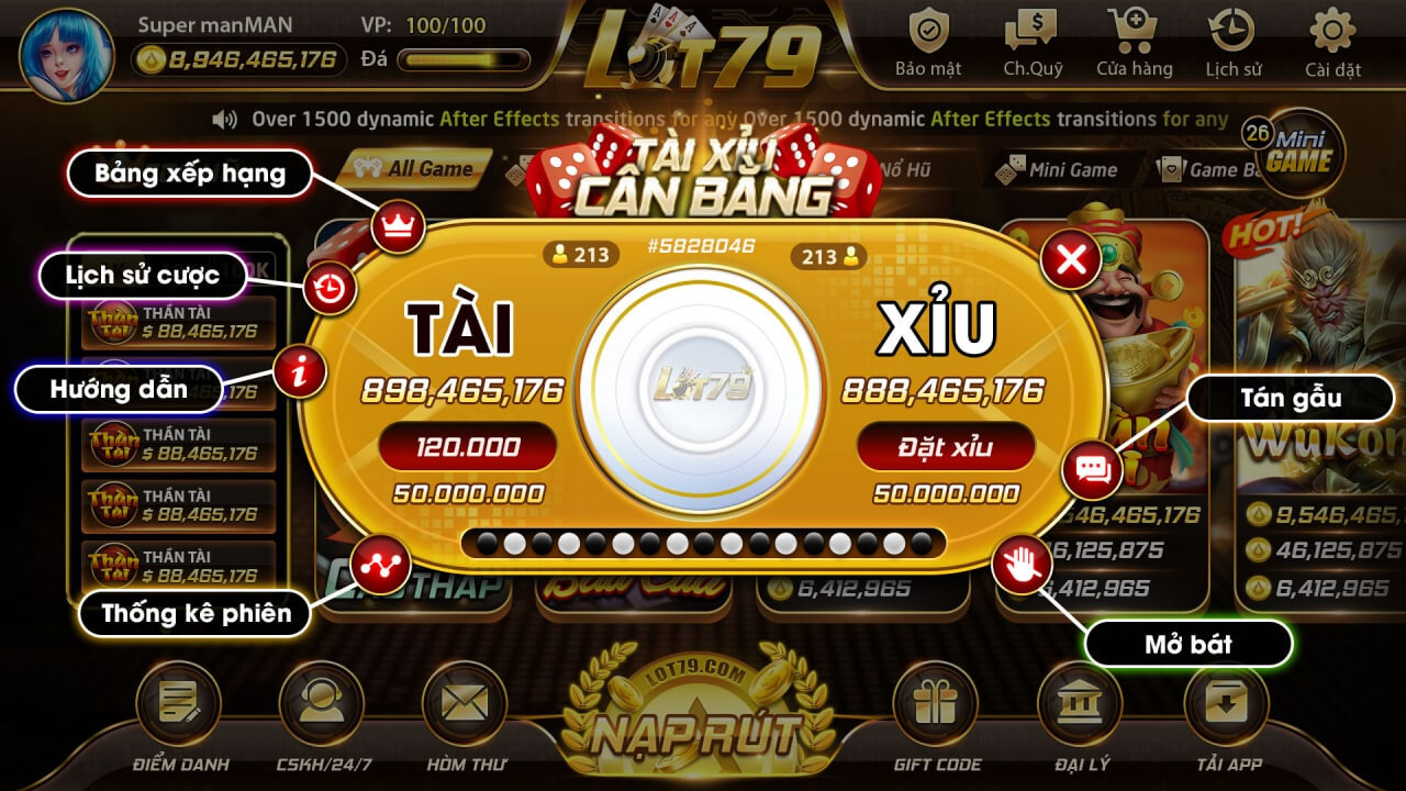 Ưu điểm vượt trội của cổng game Lot79 Club
