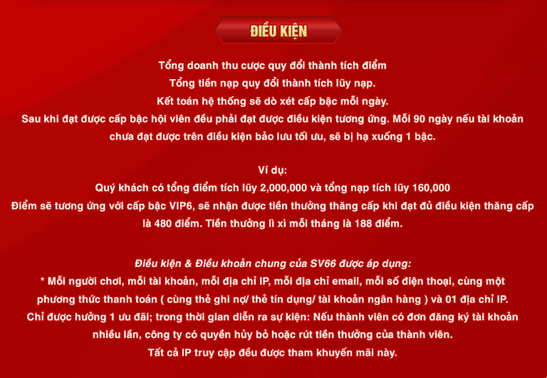 Khuyến mãi SV66 - Ưu đãi khủng cho người chơi cơ hội nhận thưởng lớn 8 Những điều người chơi cần lưu ý để nhận thưởng từ SV66