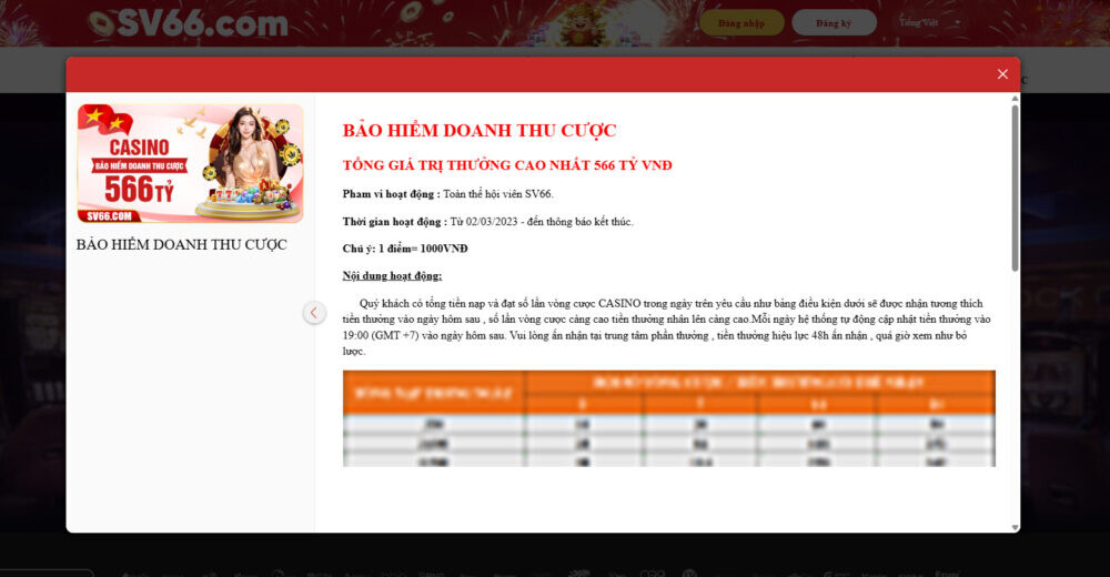 SV66 casino trực tuyến tặng khuyến mãi cho người chơi 6 Một số lưu ý khi tham gia chương trình khuyến mãi Casino tại SV66