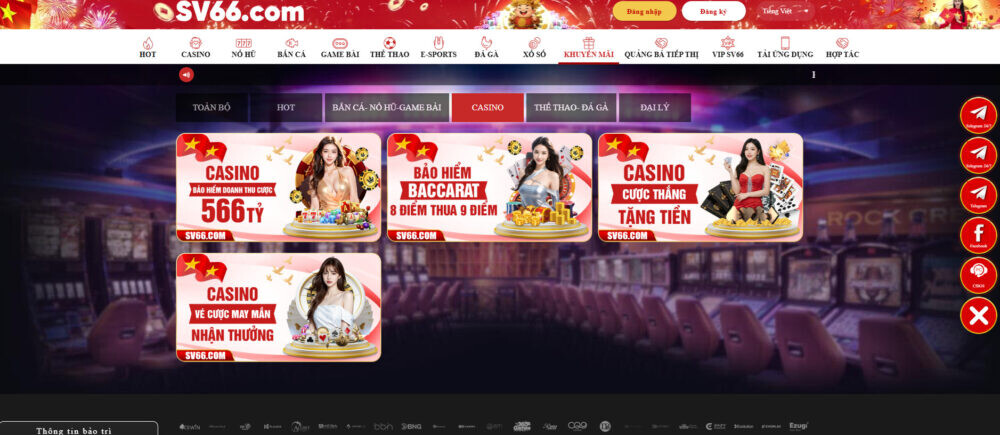 SV66 casino trực tuyến tặng khuyến mãi cho người chơi 5 SV66 casino trực tuyến tặng khuyến mãi gì cho người chơi?