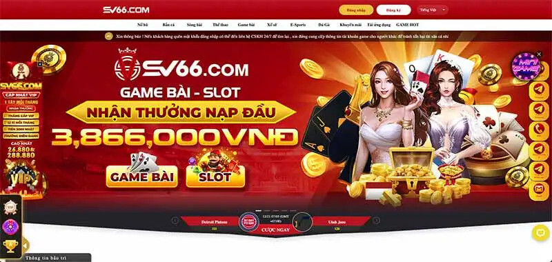 Top 3 nhà cái cờ bạc Casino cược thủ không nên bỏ qua 4 SV66 được biết đến là một trong những thương hiệu nhà cái cá cược Casino nổi tiếng hàng đầu tại Việt Nam