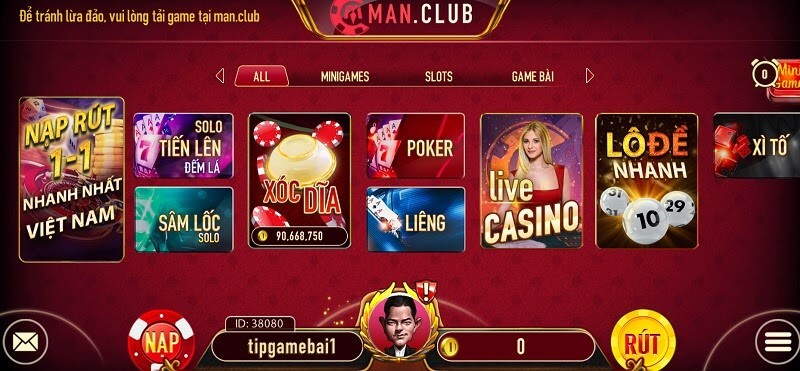 Manclub - Cổng game bài hàng đầu trên mạng hiện nay 7 Siêu nhiều game bài với đông đảo anh em tham gia